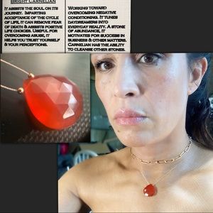 Orange Carnelian on a Nude Thread Healing Necklace